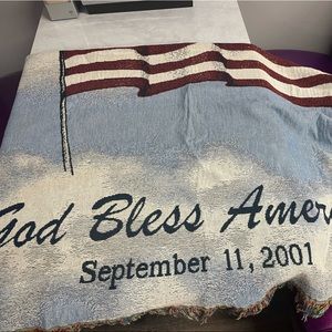 9/11 theme woven throw